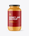 Clear Glass Jar with Creamed Honey Mockup