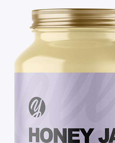 Clear Glass Jar with Creamed Honey Mockup