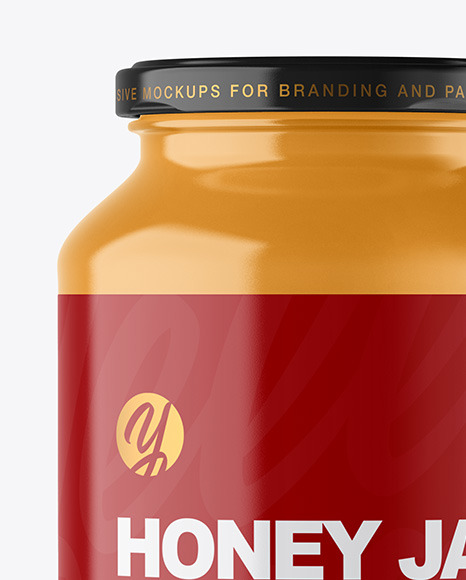 Clear Glass Jar with Creamed Honey Mockup