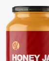Clear Glass Jar with Creamed Honey Mockup