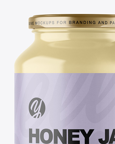 Clear Glass Jar with Creamed Honey Mockup