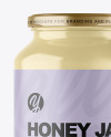 Clear Glass Jar with Creamed Honey Mockup