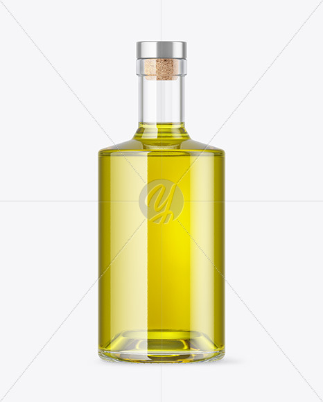 Olive Oil Bottle with Wooden Cap Mockup