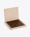 Kraft Paper Box of Chocolate Sweets Mockup