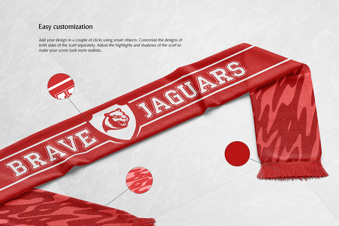 Fan Scarf Mockups Set Fan Scarf Mockups Set