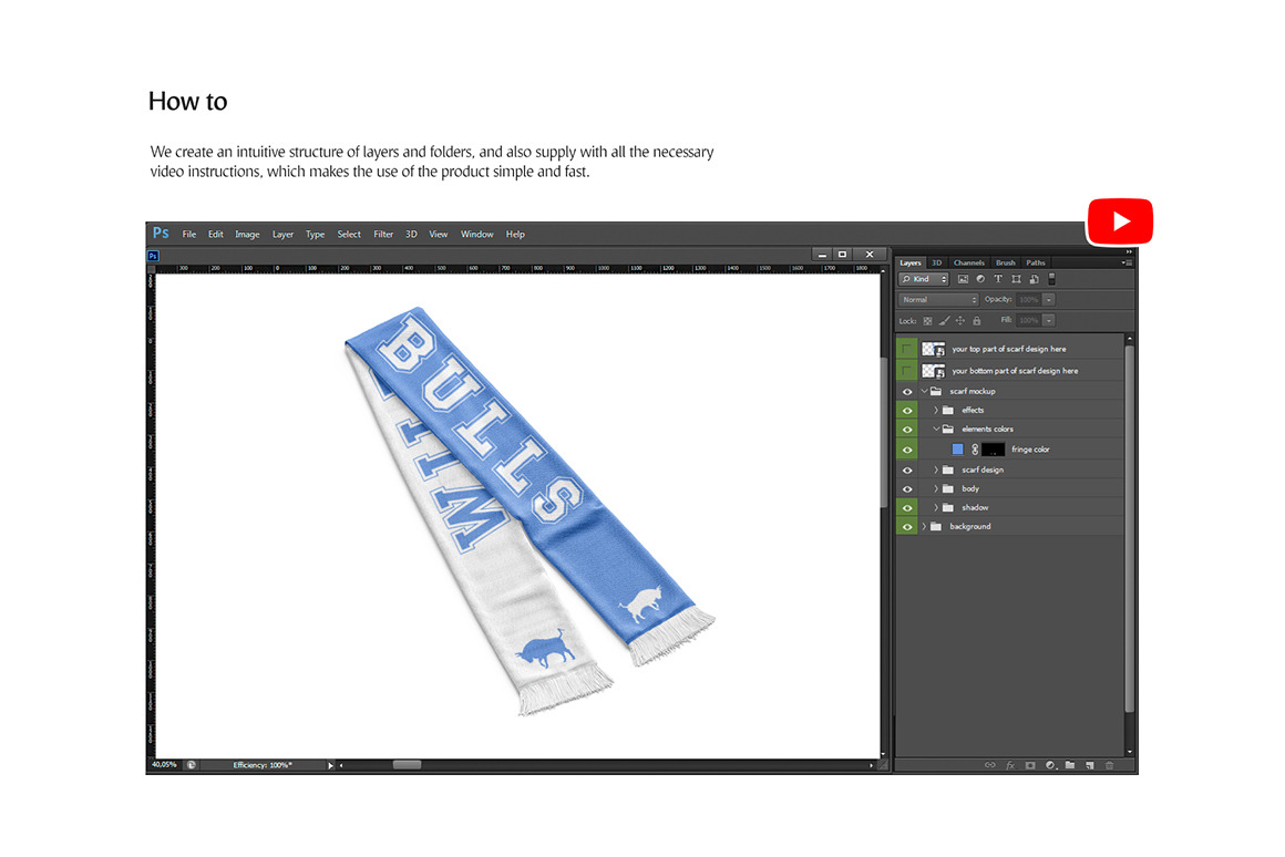 Fan Scarf Mockups Set Fan Scarf Mockups Set