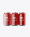 6 Pack Glossy Cans Mockup