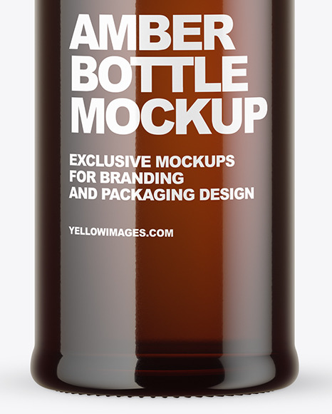 Amber Glass Bottle Mockup Amber Glass Bottle Mockup