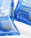 Two Matte Metallic Snack Packages Mockup