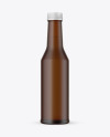 Frosted Amber Glass Bottle Mockup