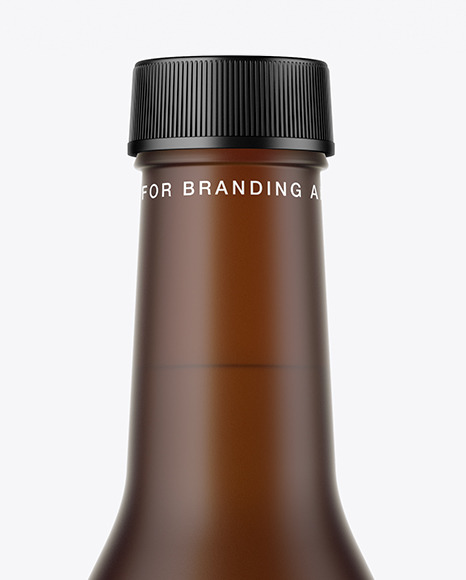 Frosted Amber Glass Bottle Mockup