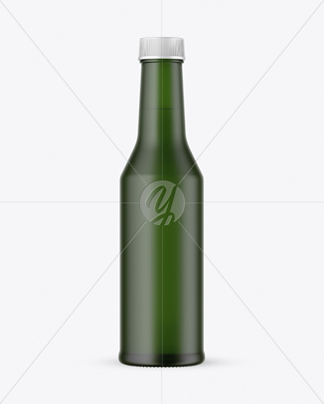 Frosted Green Glass Bottle Mockup