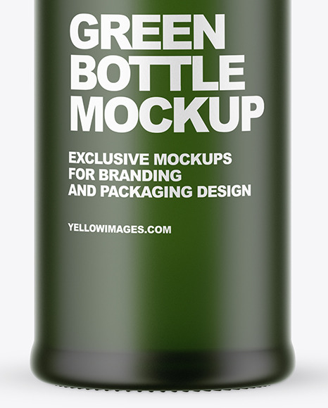 Frosted Green Glass Bottle Mockup