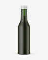 Frosted Green Glass Bottle w/ Dark Drink Mockup