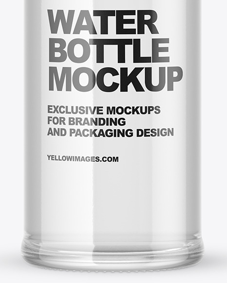 Clear Glass Water Bottle Mockup