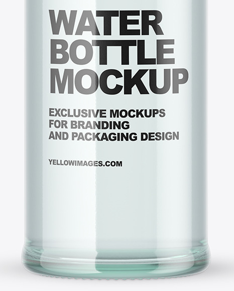 Blue Glass Water Bottle Mockup