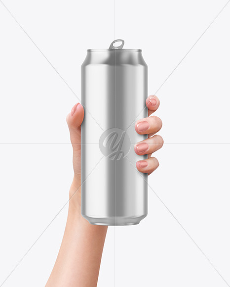 Aluminium Can in a Hand Mockup