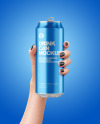 Aluminium Can in a Hand Mockup