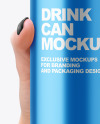 Aluminium Can in a Hand Mockup