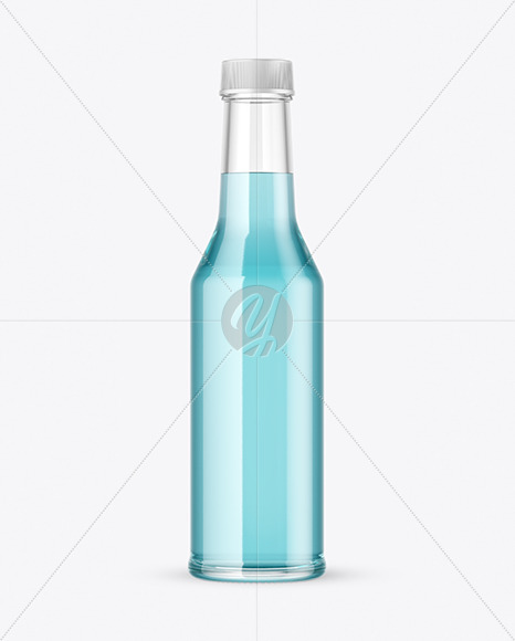 Clear Glass Drink Bottle Mockup