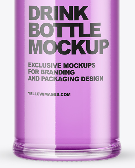 Clear Glass Drink Bottle Mockup