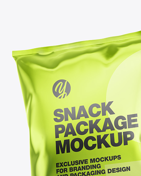 Two Glossy Metallic Snack Packages Mockup