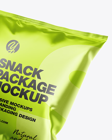 Two Glossy Metallic Snack Packages Mockup