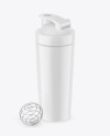 Glossy Shaker Bottle With Blender Ball Mockup