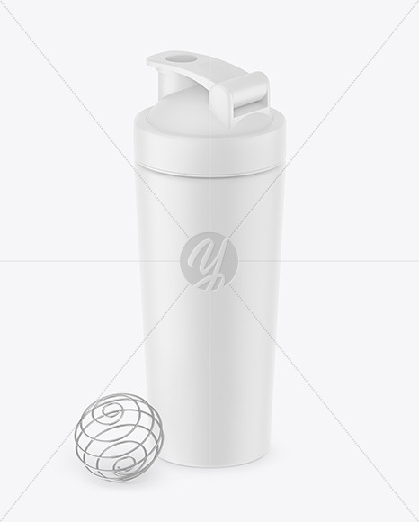 Matte Shaker Bottle With Blender Ball Mockup