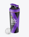 Matte Shaker Bottle With Blender Ball Mockup