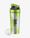 Metallic Shaker Bottle with Blender Ball Mockup