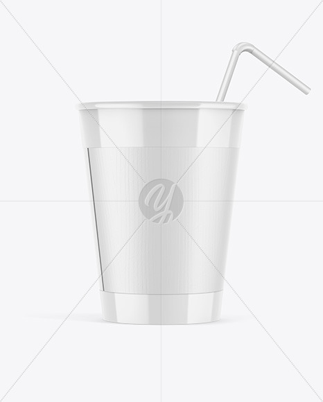 Glossy Coffee Cup w/ Holder Mockup