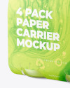 4 Drink Bottles Pack Paper Carrier Mockup