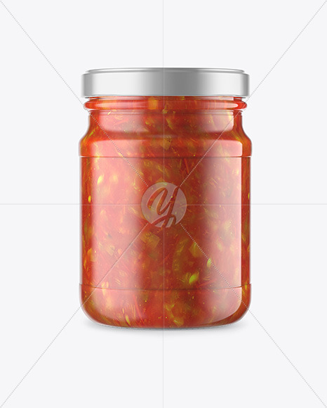 Glass Jar With Lecho Sauce Mockup