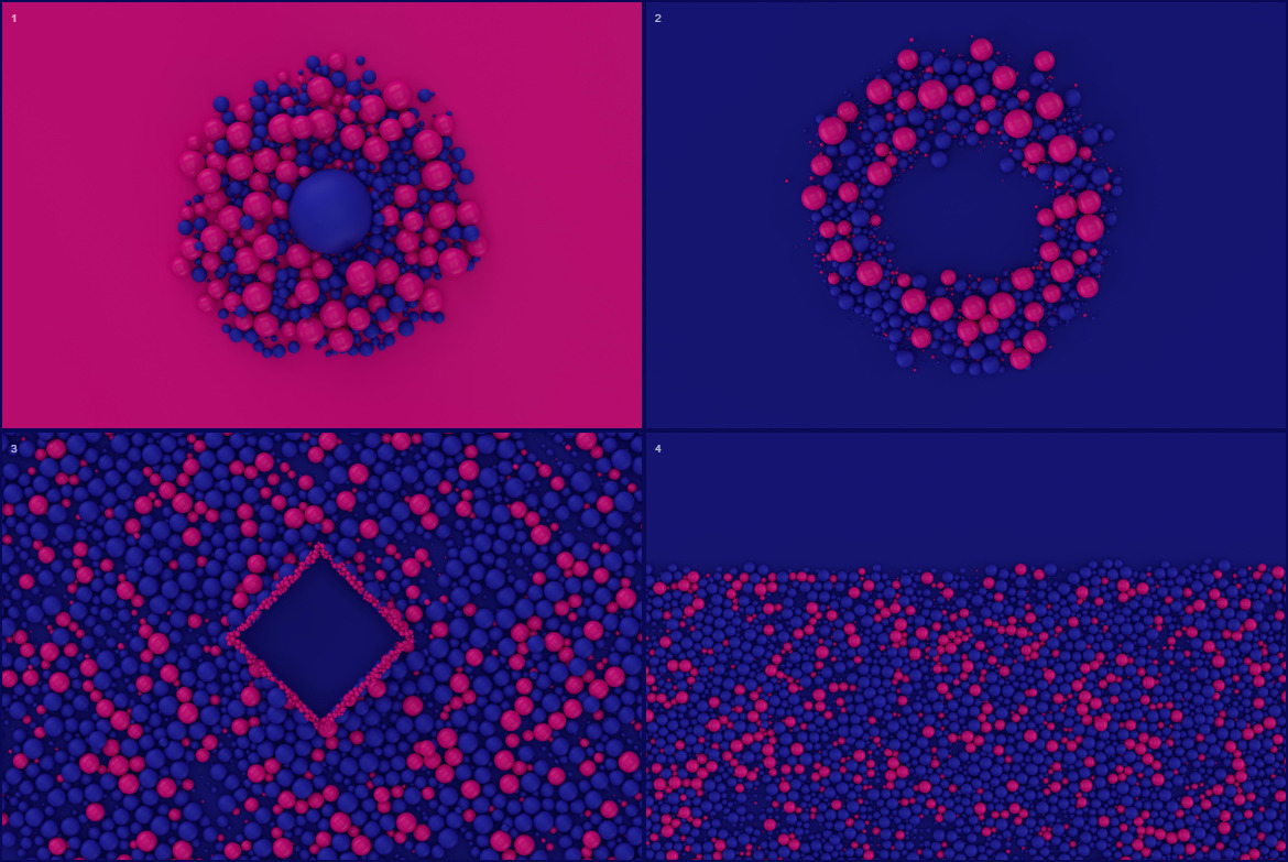 Abstract 3D Rendering Of Spheres -Blue And Pink Abstract 3D Rendering Of Spheres -Blue And Pink