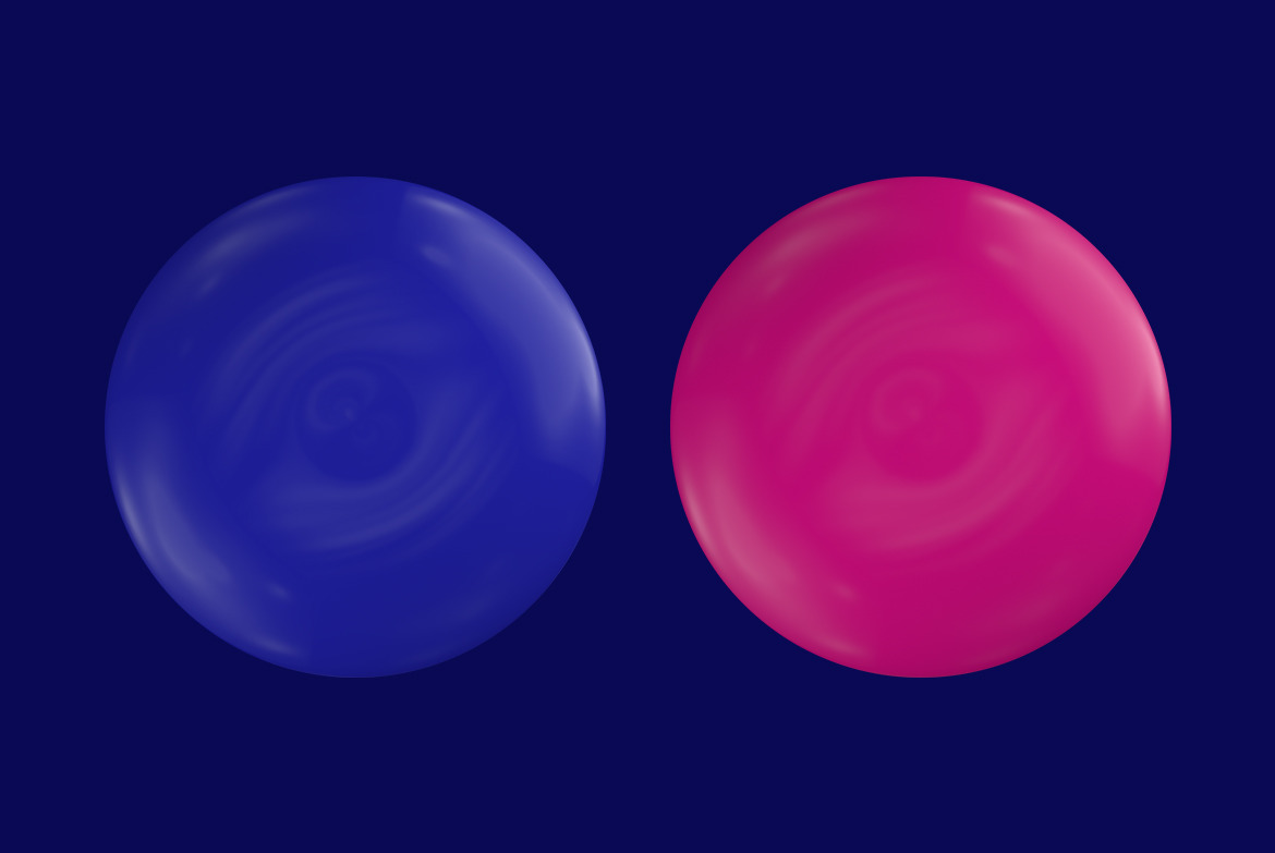 Abstract 3D Rendering Of Spheres -Blue And Pink