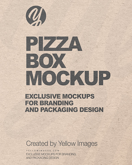 Kraft Paper Box with Pizza Mockup