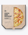 Kraft Paper Box with Pizza Mockup