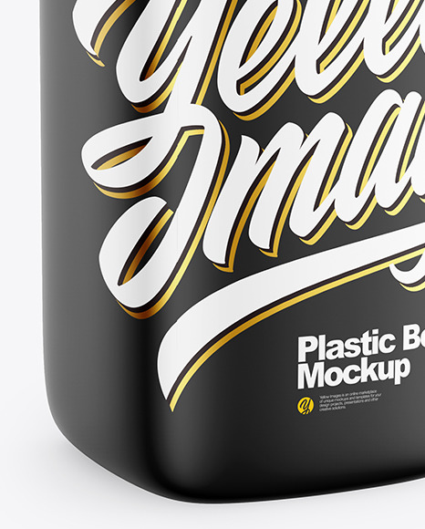 Matte Square Plastic Bottle Mockup