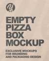 Empty Kraft Paper Pizza Box Mockup