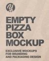 Empty Kraft Paper Pizza Box Mockup