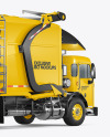 Garbage Truck Mockup - Back Half Side View