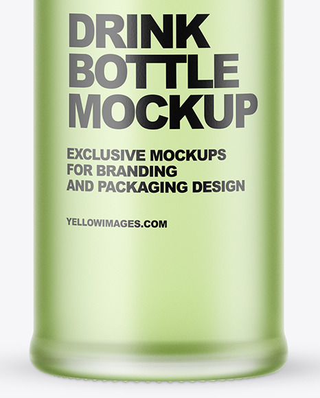 Frosted Glass Drink Bottle Mockup