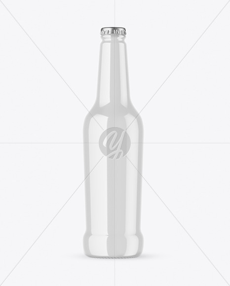 Glossy Beer Bottle Mockup