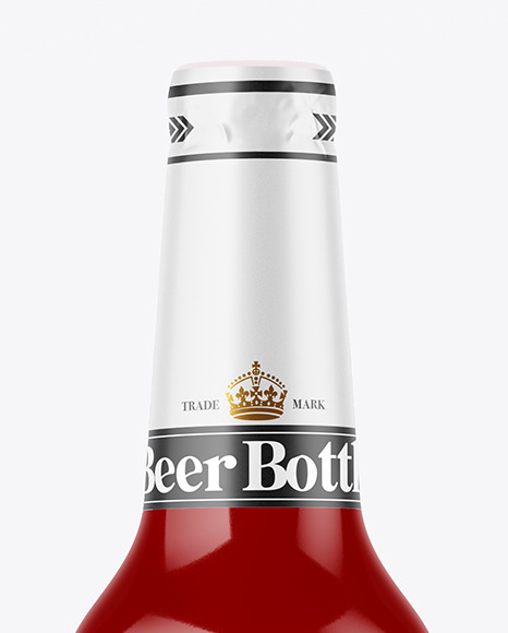 Glossy Beer Bottle Mockup