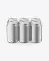 6 Pack Metallic Cans Mockup