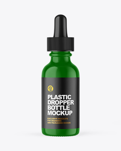 Glossy Plastic Dropper Bottle Mockup