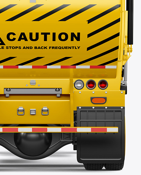 Garbage Truck Mockup - Back View