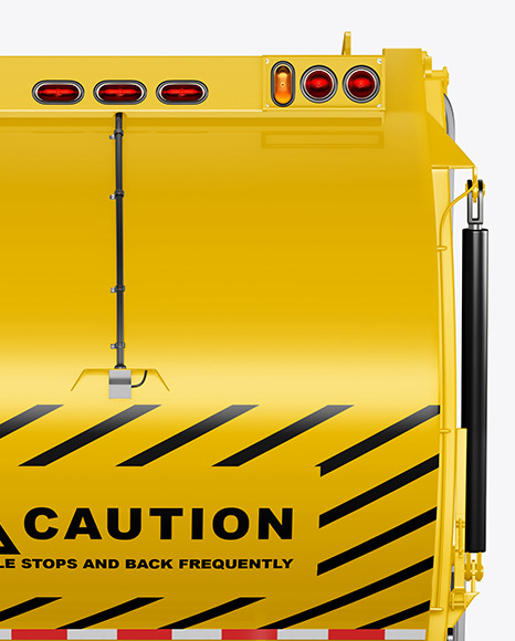 Garbage Truck Mockup - Back View