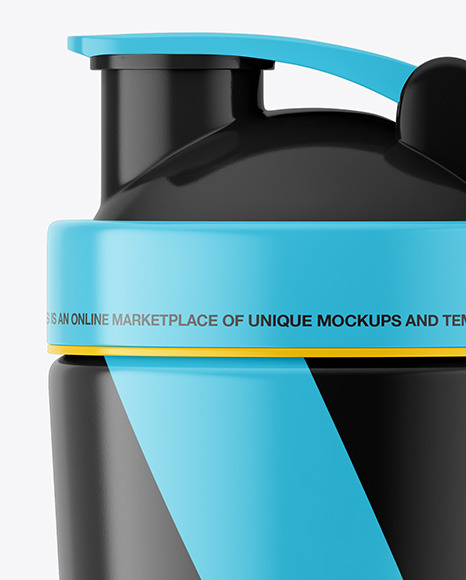 Glossy Shaker Bottle With Blender Ball Mockup